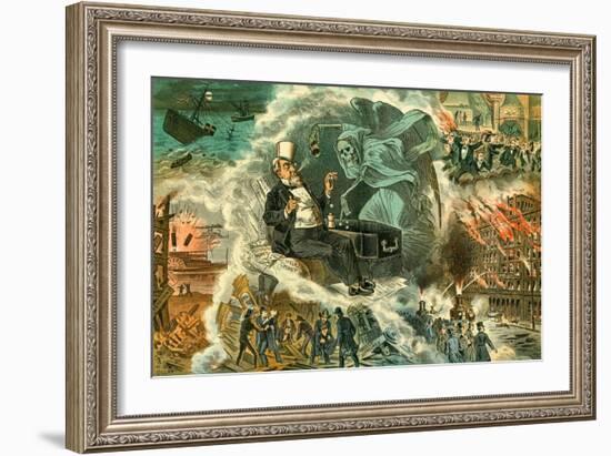 Gambling with Death, 1883-Bernard Gillam-Framed Giclee Print