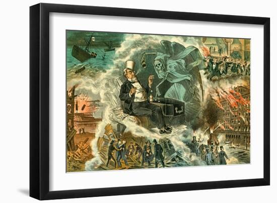 Gambling with Death, 1883-Bernard Gillam-Framed Giclee Print