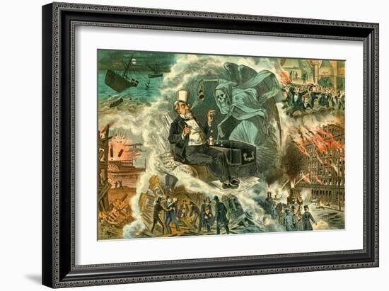 Gambling with Death, 1883-Bernard Gillam-Framed Giclee Print