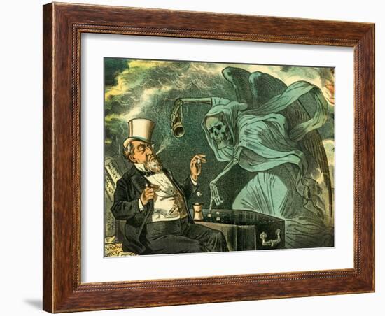 Gambling with Death, 1883-Bernard Gillam-Framed Giclee Print