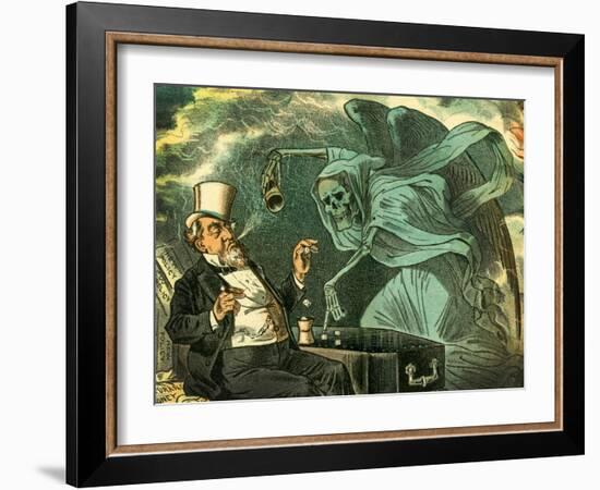 Gambling with Death, 1883-Bernard Gillam-Framed Giclee Print