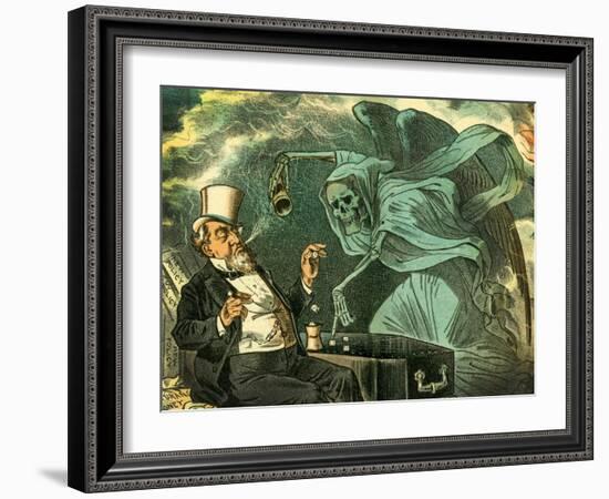 Gambling with Death, 1883-Bernard Gillam-Framed Giclee Print