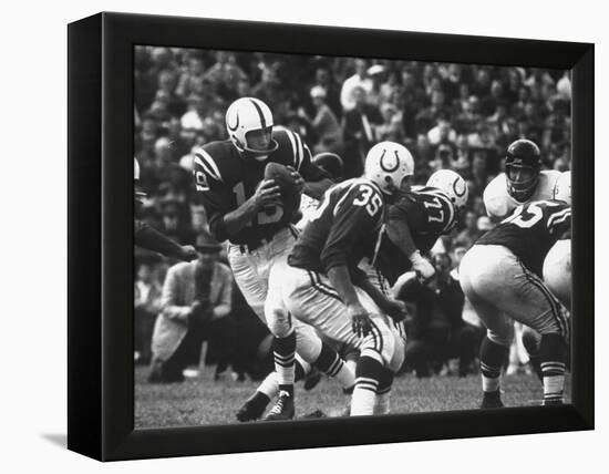 Game Between the Baltimore Colts Vs. the Chicago Bears-George Silk-Framed Premier Image Canvas