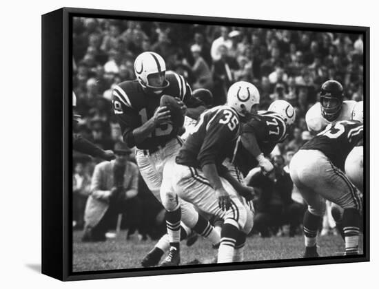 Game Between the Baltimore Colts Vs. the Chicago Bears-George Silk-Framed Premier Image Canvas