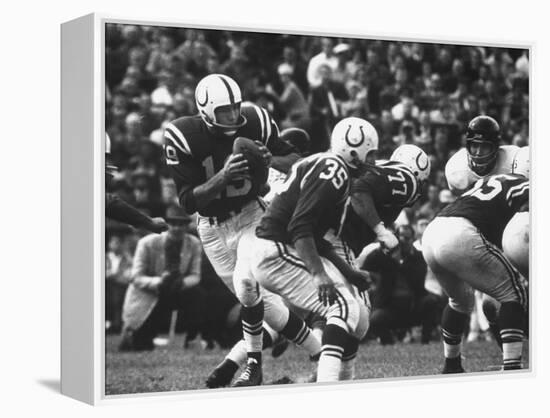 Game Between the Baltimore Colts Vs. the Chicago Bears-George Silk-Framed Premier Image Canvas