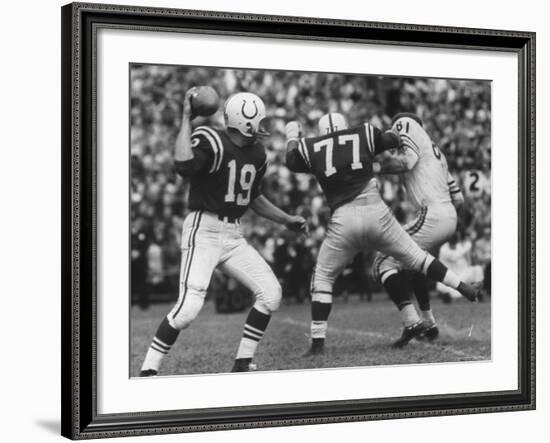 Game Between the Baltimore Colts Vs. the Chicago Bears-George Silk-Framed Premium Photographic Print