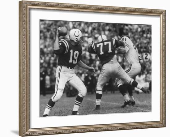 Game Between the Baltimore Colts Vs. the Chicago Bears-George Silk-Framed Premium Photographic Print