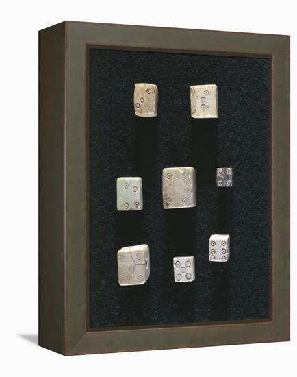 Game Objects Made from Ivory, Dice, from Volubilis-null-Framed Premier Image Canvas