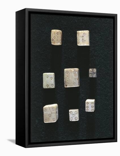 Game Objects Made from Ivory, Dice, from Volubilis-null-Framed Premier Image Canvas
