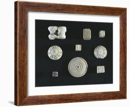 Game Objects Made from Ivory, Dice, Knucklebones-null-Framed Giclee Print