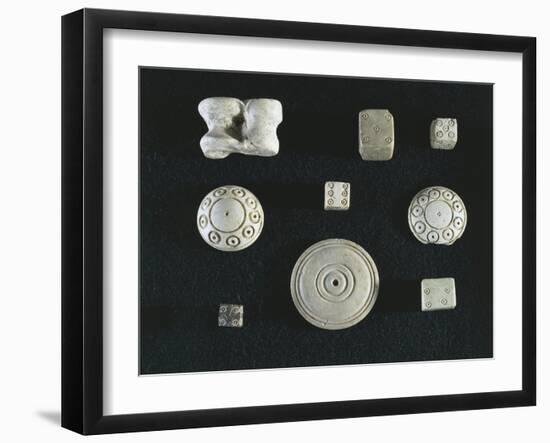 Game Objects Made from Ivory, Dice, Knucklebones-null-Framed Giclee Print