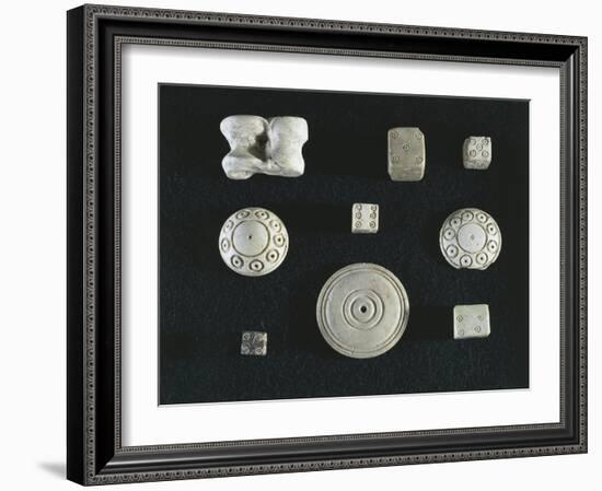 Game Objects Made from Ivory, Dice, Knucklebones-null-Framed Giclee Print