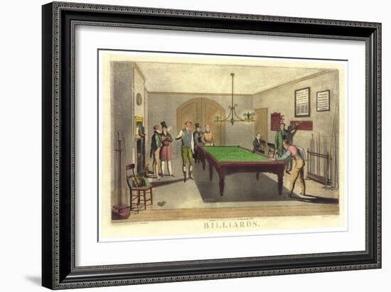 Game of Billiards, 1827-null-Framed Giclee Print