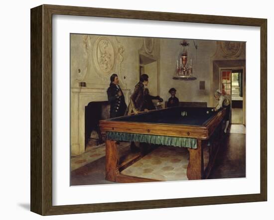 Game of Billiards, 1893-Tito Lessi-Framed Giclee Print