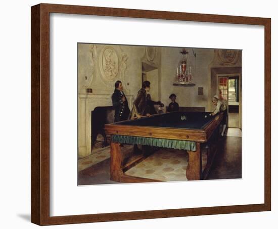 Game of Billiards, 1893-Tito Lessi-Framed Giclee Print