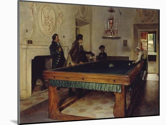 Game of Billiards, 1893-Tito Lessi-Mounted Premium Giclee Print