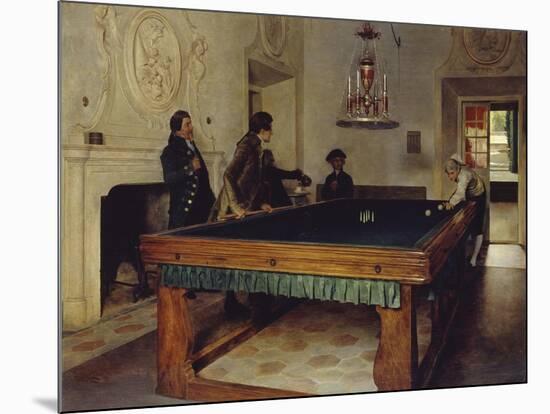 Game of Billiards, 1893-Tito Lessi-Mounted Giclee Print