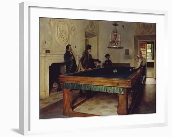 Game of Billiards, 1893-Tito Lessi-Framed Giclee Print