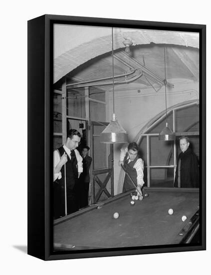 Game of Billiards at General Theological Seminary of the Episcopal Church-null-Framed Premier Image Canvas