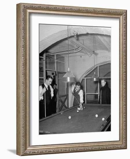 Game of Billiards at General Theological Seminary of the Episcopal Church-null-Framed Photographic Print