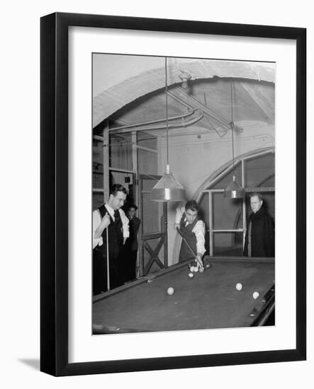 Game of Billiards at General Theological Seminary of the Episcopal Church-null-Framed Photographic Print