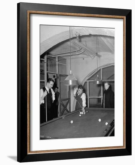 Game of Billiards at General Theological Seminary of the Episcopal Church-null-Framed Photographic Print