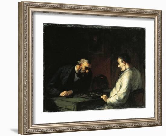 Game of Checkers-Honore Daumier-Framed Giclee Print