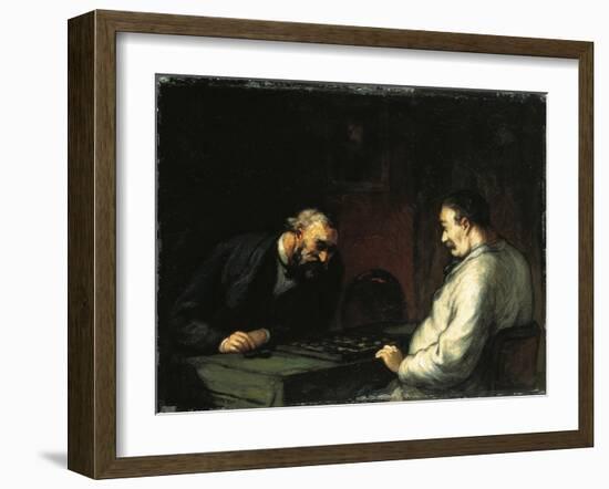Game of Checkers-Honore Daumier-Framed Giclee Print