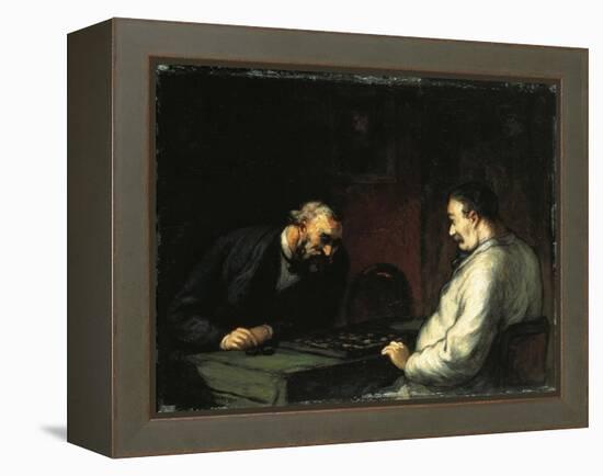 Game of Checkers-Honore Daumier-Framed Premier Image Canvas