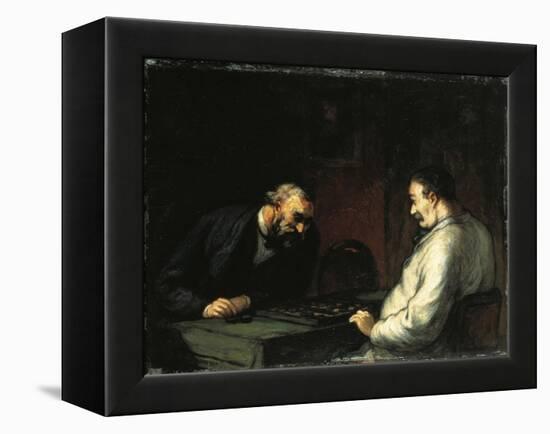 Game of Checkers-Honore Daumier-Framed Premier Image Canvas