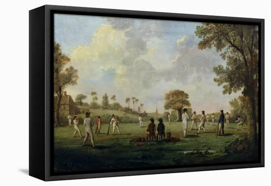 Game of Cricket, c.1790-English School-Framed Premier Image Canvas