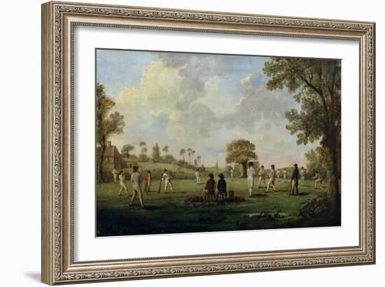 Game of Cricket, c.1790-English School-Framed Giclee Print