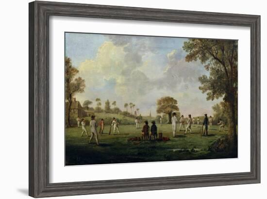 Game of Cricket, c.1790-English School-Framed Giclee Print