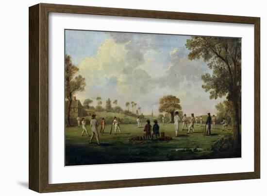 Game of Cricket, c.1790-English School-Framed Giclee Print