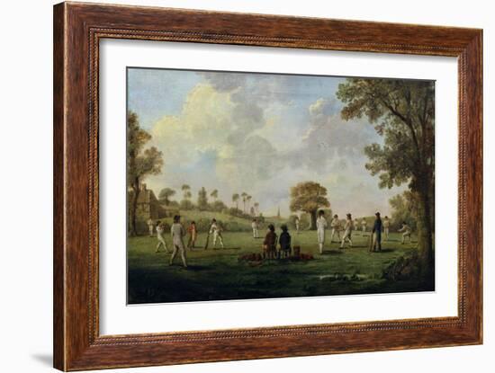 Game of Cricket, c.1790-English School-Framed Giclee Print