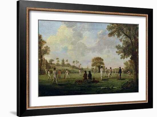 Game of Cricket, c.1790-English School-Framed Giclee Print