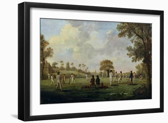 Game of Cricket, c.1790-English School-Framed Giclee Print