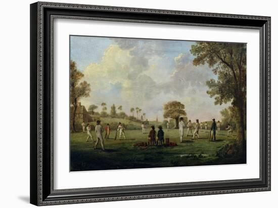 Game of Cricket, c.1790-English School-Framed Giclee Print