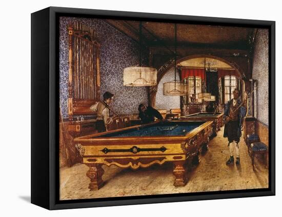 Game of Pool, 1873-Filippo Comerio-Framed Premier Image Canvas