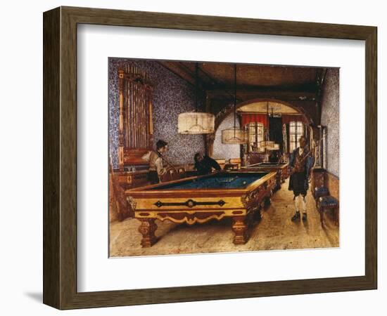 Game of Pool, 1873-Filippo Comerio-Framed Giclee Print