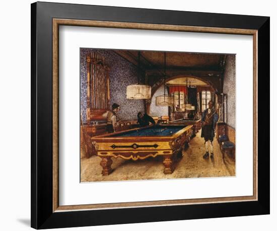 Game of Pool, 1873-Filippo Comerio-Framed Giclee Print