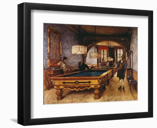 Game of Pool, 1873-Filippo Comerio-Framed Giclee Print