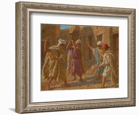 Game of Spinning Tops; Le Jeu De Toupies, C.1924 (Oil on Canvas)-Alphonse Etienne Dinet-Framed Giclee Print