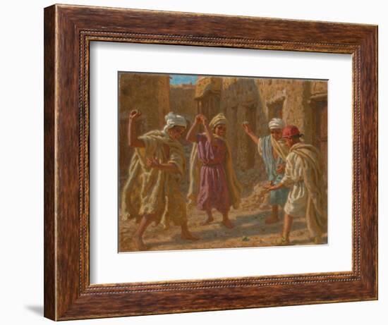 Game of Spinning Tops; Le Jeu De Toupies, C.1924 (Oil on Canvas)-Alphonse Etienne Dinet-Framed Giclee Print