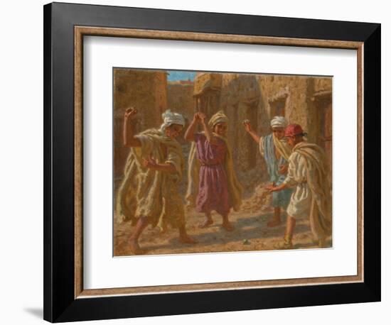 Game of Spinning Tops; Le Jeu De Toupies, C.1924 (Oil on Canvas)-Alphonse Etienne Dinet-Framed Giclee Print