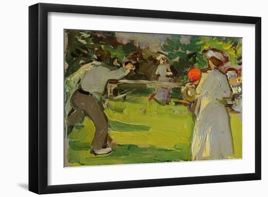 Game of Tennis, Luxembourg Gardens, C.1906 (Panel)-Samuel John Peploe-Framed Giclee Print