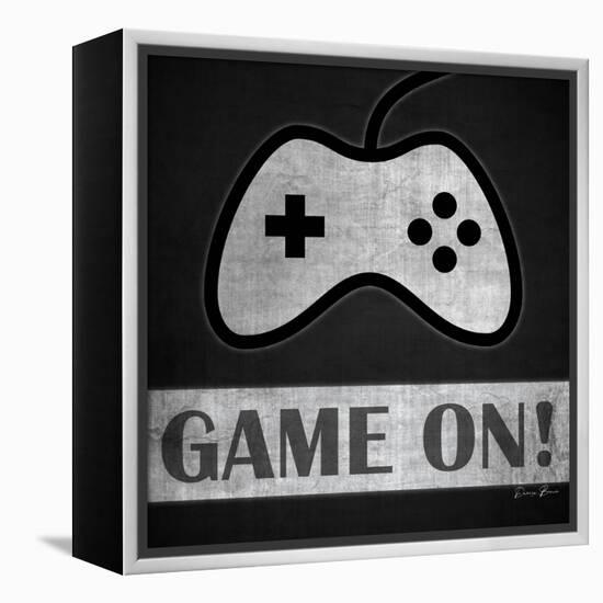 Game on 2 Monochromatic-Denise Brown-Framed Stretched Canvas