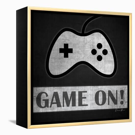 Game on 2 Monochromatic-Denise Brown-Framed Stretched Canvas