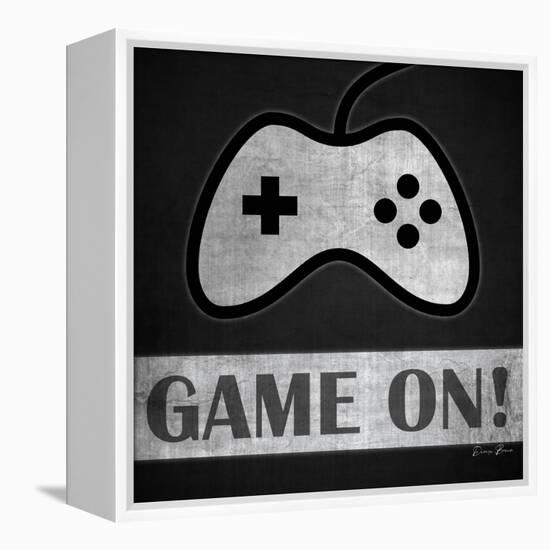 Game on 2 Monochromatic-Denise Brown-Framed Stretched Canvas