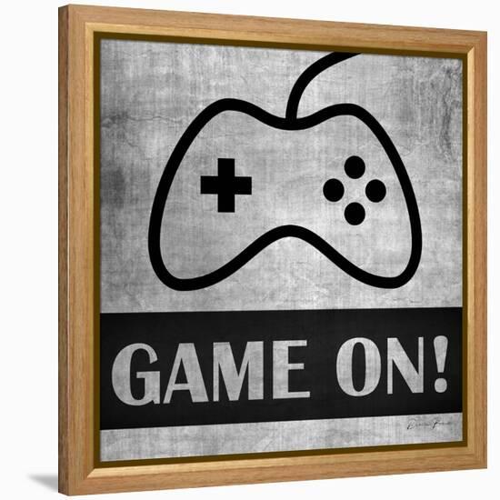 Game on Monochrome-Denise Brown-Framed Stretched Canvas